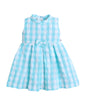 BUMZEE Girls Polyester Sleeveless Checkered Knee Length Frock/Dress Turquoise - 2-3 Years (Peb11443F-trq)