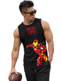 Veirdo Mens Cotton Scoop Neck Regular Fit Official Marvel Merchandise Iron Man Character Printed Sleeveless Vest