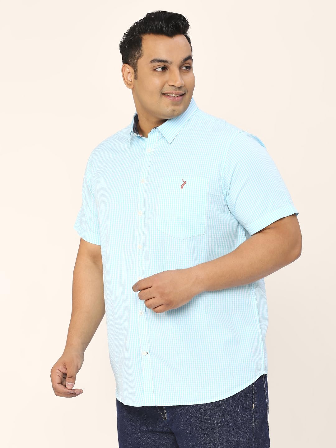 Thomas Scott Mens | Half Sleeve | Checks | Regular Fit Plus Size | 100% Cotton | Spread Collar | Casual Shirts (Available in Plu