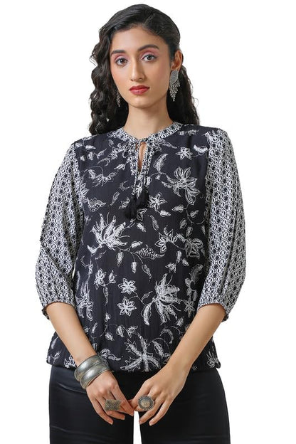 Soch Womens Regular Fit Tunic Shirt (FWA4TU30183A_Black