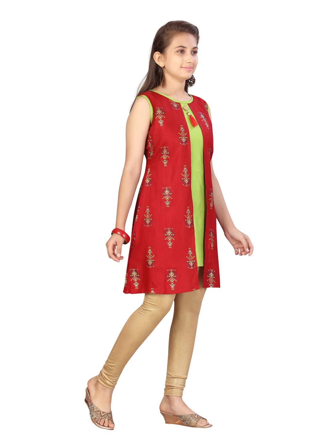 Aarika Girl's Cotton Solid Regular Shirt