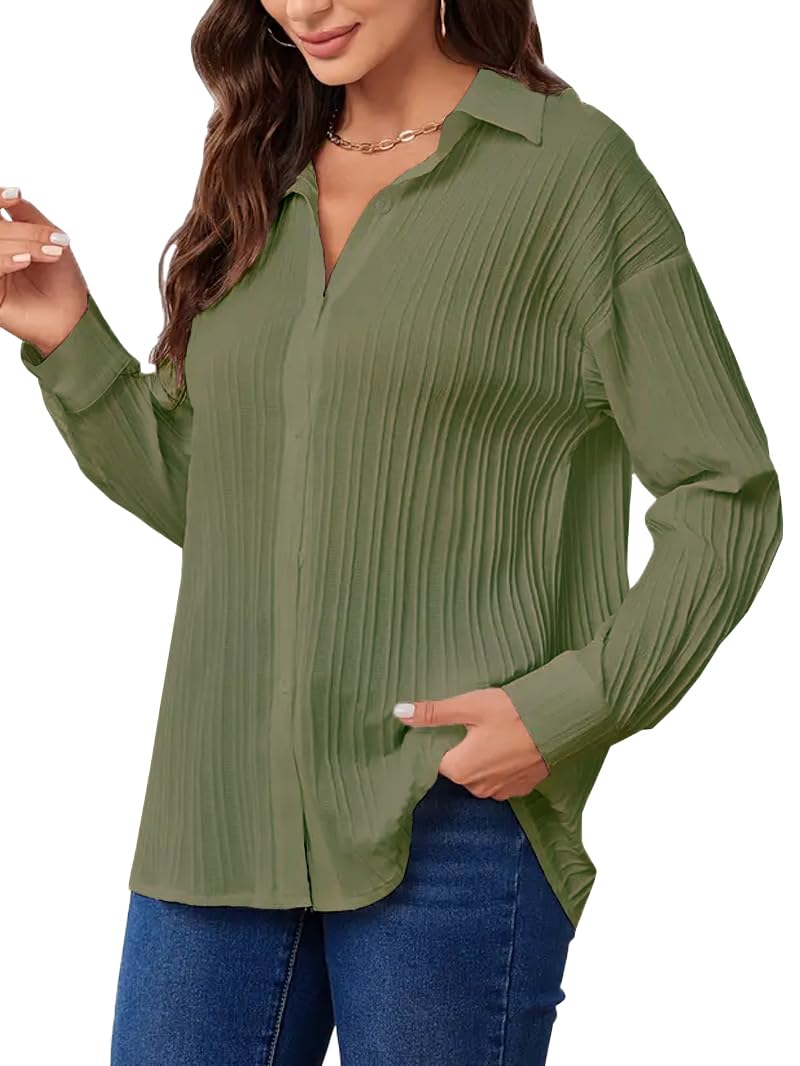 CB-COLEBROOK Oversized Textured Beach Summer Shirt for Women | Shirts for Womens Stylish Western | Long Shirt Top | Casual Shirt