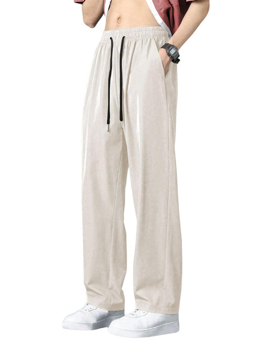 Greciilooks Men Regular Mid Rise Trouser Stretchable Loose Fit Gym Joggers | Korean Style Workout Pants With Trendy Gym & Street