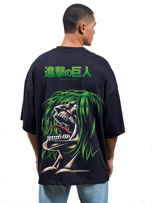 Bewakoof Heavy Duty 1.0 Mens Graphic Printed Oversized Fit Half Sleeve Round Neck Terry T-Shirt_ 620620 Black M