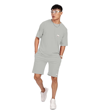 SHODOX Mens Round Neck Solid Relaxed Fit Tshirt and Short Co-ords Set for Mens (Pack of 1)