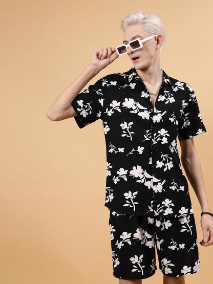 Rigo Printed Co-Ord Set For Men | Casual Shirt & Shorts Night Suit | Lounge-Wear Nightdress Pajama Set | Night Wear, Beach, Vaca
