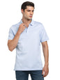 Turtle Men 100% Cotton Light Blue Dobby Polo T-Shirt
