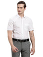 Turtle Men 100% Cotton Regular Fit White Solid Half Sleeve Formal Shirt