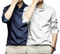Deelmo Combo Of MenS Stylish Solid Satin Casual Shirt For Men Full Sleeves| Poly Satin Silk Shirt Pack Of 2 Navy-White
