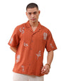 The Indian Garage Co Mens Relaxed Fit Shirt (0823-SHEMRS-13-01_Rust