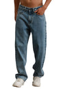 Hubberholme Men Blue Cotton Relaxed Fit Mid-Rise Solid Jeans