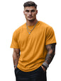 Veirdomustard Oversized Baggy Fit Drop Shoulder Short Sleeve Round Neck Solid Cotton T-Shirt