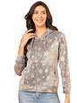 Modeve Full Sleeve Printed Women Jacket For Winter -Grey