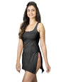 Lyra WomenS Pure Cotton Stretchable Camisole/Kurti Slip With High Side Slits Black