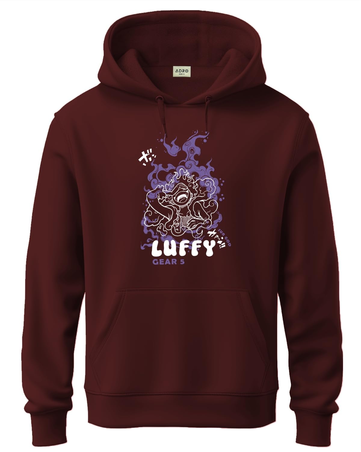 ADRO Hoodies for Men | Printed Hoodie for Men | Cotton Hoodie | Luffy Hoodie Gear 5 | Sweatshirt for Men | Anime Hoodie | H24-LU