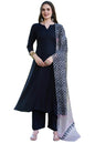 Gosriki WomenS Rayon Blend Solid Anarkali Kurta With Pant & Dupatta (Jamana Black-Vks04-Gs_3Xl_Black_Xxx-Large)