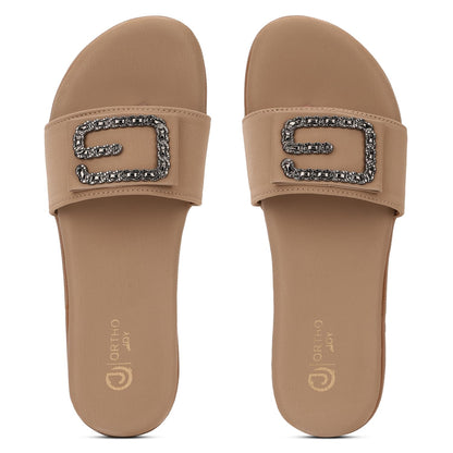 ORTHO JOY Women's Orthopedic Sandals, Beige, Size 9.5, Model ORTH_WSP98_BEG_42, Stylish and Comfortable Footwear