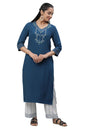 Aurelia Women's Jewel Solid Viscose Straight Kurta_23AUA14492-606450_S