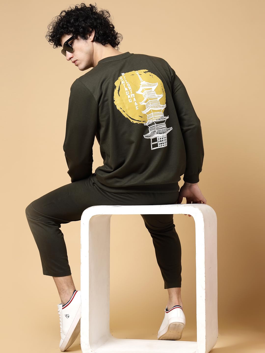 Rigo Cotton Terry Full Sleeves Oversized Co-ord Set for Men | Puff Print Track Suit Set for Men | Fashionable Winter Wear Co-ord