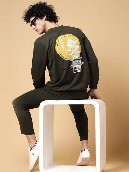 Rigo Cotton Terry Full Sleeves Oversized Co-ord Set for Men | Puff Print Track Suit Set for Men | Fashionable Winter Wear Co-ord
