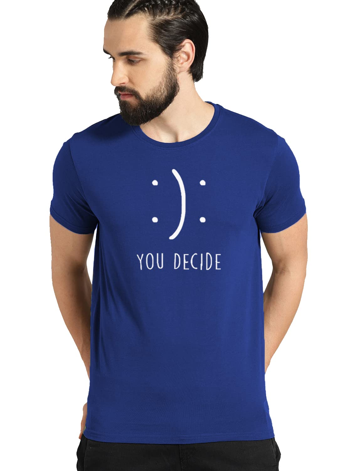 ADRO You Decide Mens Printed T-Shirts (RNR-M-DEC-RB_Royal Blue)