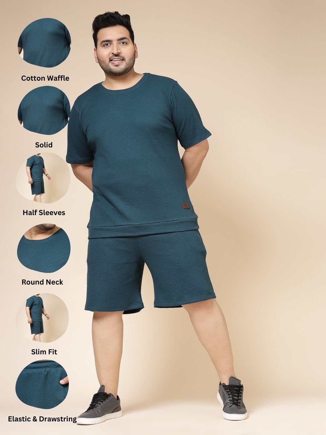 Rigo Plus Size Co-ord Set for Men | Plus Size Night Suit Set for Mens | Lounge-wear Nightdress Pajama Set for Mens | Night Wea