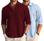 Deelmo Combo Of MenS Casual Button Down Shirts Long Sleeve Linen Shirt Fashion Textured Summer Shirts Pack Of 2