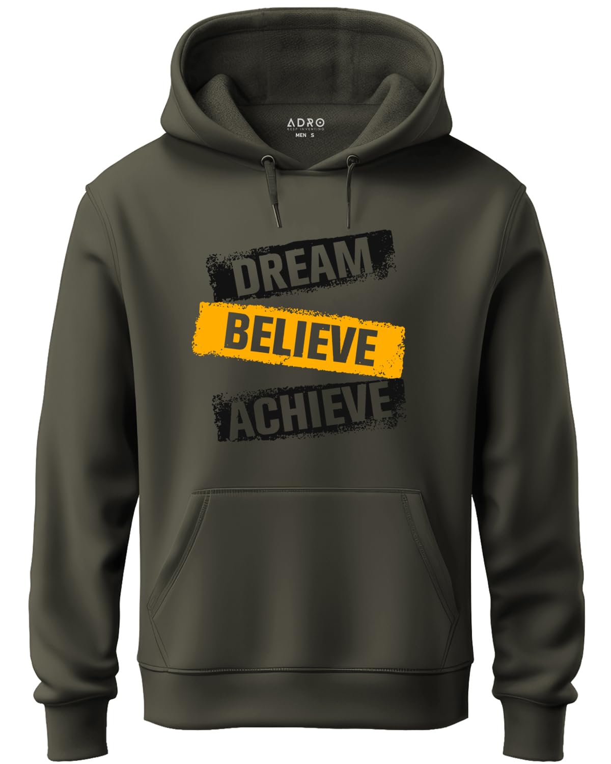 ADRO Men's Cotton Hooded Hoodie (H20-M-DBA-OL_Olive)
