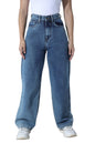 Hubberholme Women Blue Cotton Relaxed Fit High-Rise Jeans