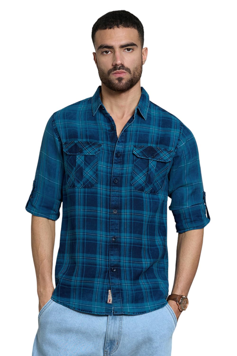High Star MenS Regular Fit Shirt (Hsmshs2427_Multi_2