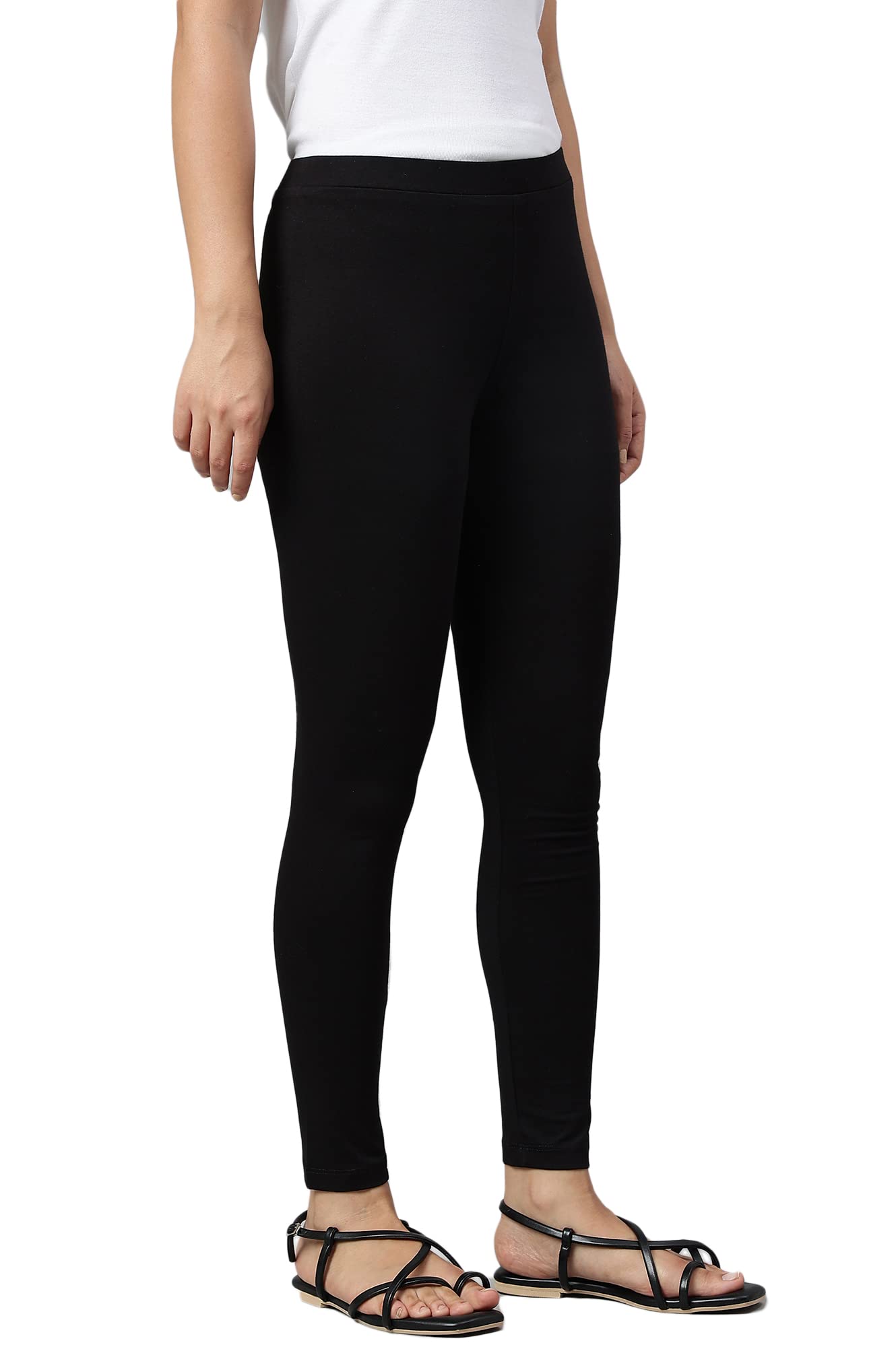 W for Woman Black Knitted Cotton Lycra Tights