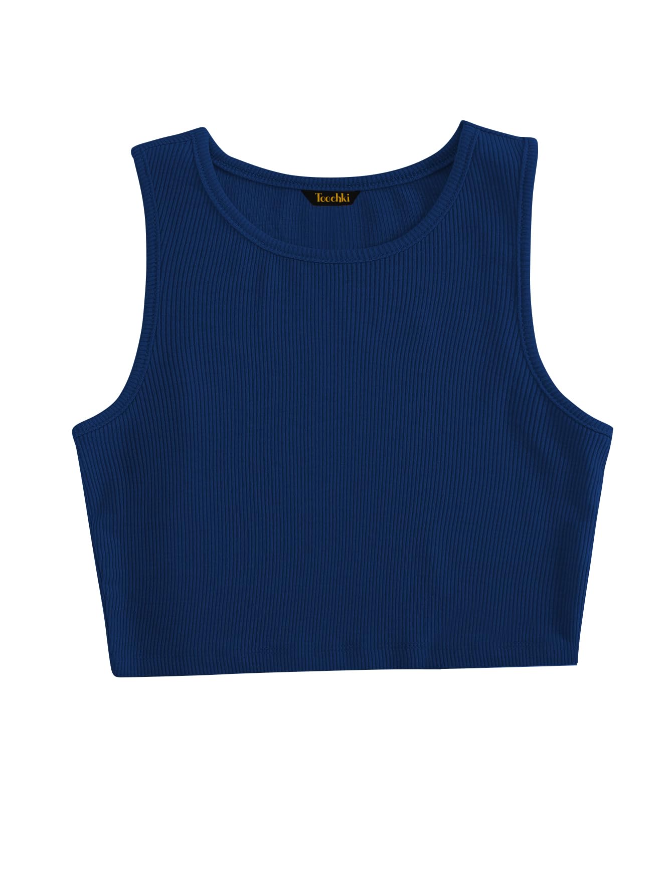 Toochki Tops for Woman | Spandex Top | Crop | Short | Western | for Jeans | Sleeveless | Stretchable | Teal Blue