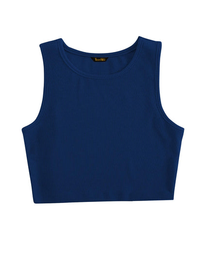 Toochki Tops for Woman | Spandex Top | Crop | Short | Western | for Jeans | Sleeveless | Stretchable | Teal Blue