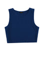 Toochki Tops for Woman | Spandex Top | Crop | Short | Western | for Jeans | Sleeveless | Stretchable | Teal Blue