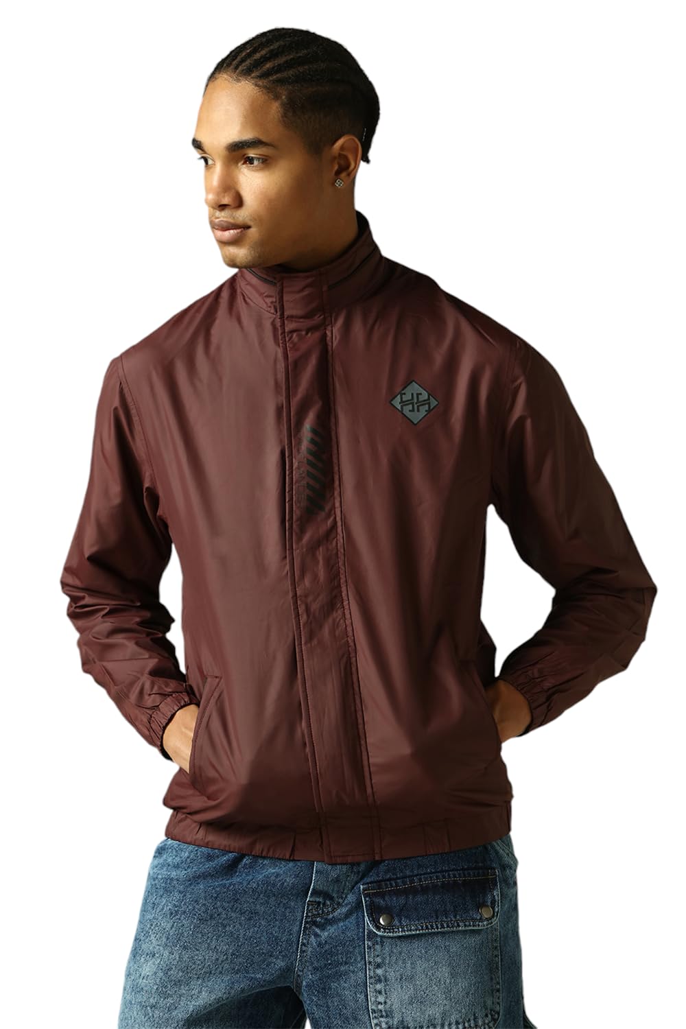 Hubberholme Men Solid Polyster Oversized Fit Collar Long Sleeve Jackets