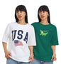 Juneberry Pack Of 2, 100% Pure Cotton, Round Neck, Oversized, Loose, Baggy Fit, Drop Shoulder, Graphic Printed, Half Sleeve T-Sh