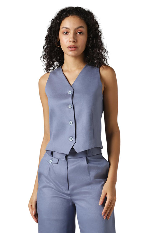 Hubberholme Women Solid Regular Length Regular V Neck Sleeveless Waistcoat