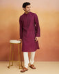 Fabindia Purple Cotton Dobby Long Kurta