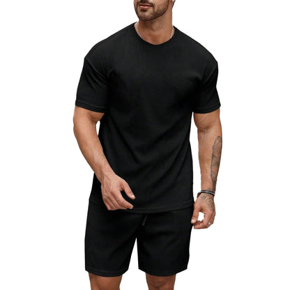 SHIENZY Mens Casual Solid Printed Night Suit Co-Ord Set || T-Shirt and Shorts Nightwear Set || Sleepwear/Loungewear for Regular