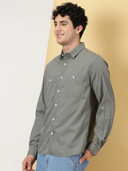 Thomas Scott Mens Regular Fit Shirt (TS1229_Steel
