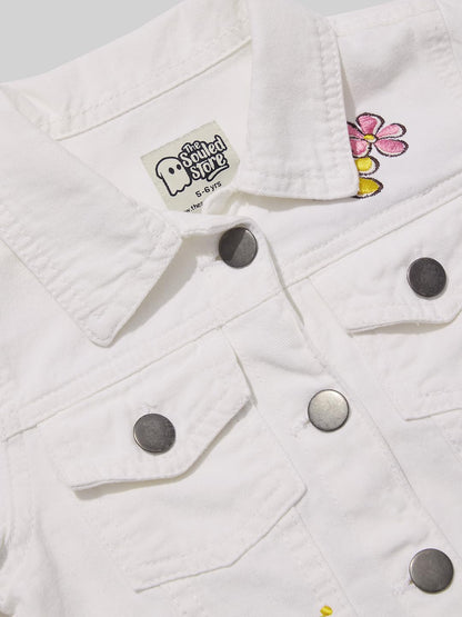 The Souled Store Official Disney: Tangled Denim Girls Long Sleeve Oversized Fit Cropped Denim Jackets