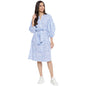 Fabindia WomenS Printed Blue Cotton Round Neck Short Dress Knee-Length 102438102