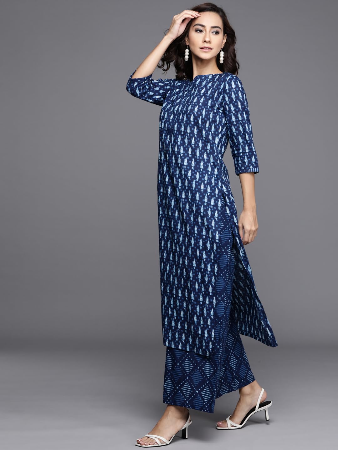 Libas Womens Cotton Kurta Sets (20161O_Blue