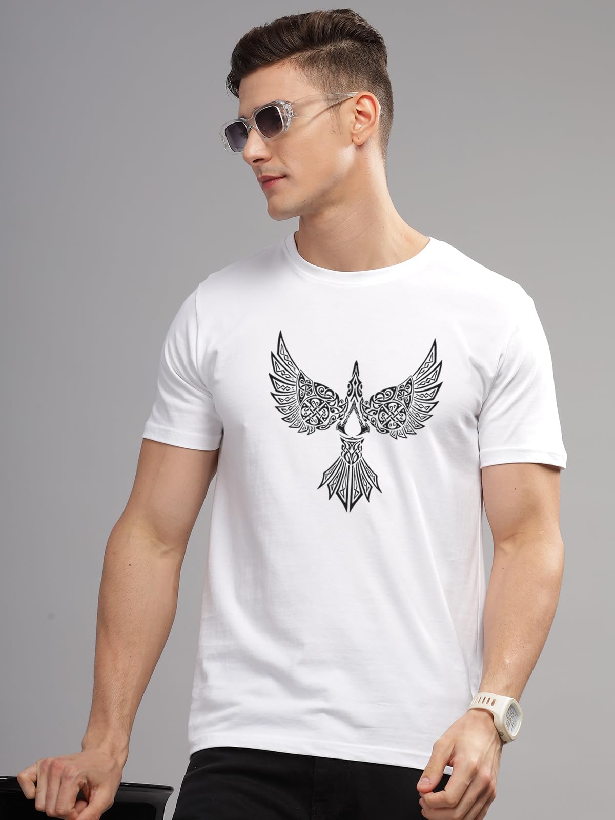 ADRO Mens Bird Design Tshirt for Bird Lovers -Premium Cotton T Shirt with Vibrant Bird Design -Comfortable and Stylish Fit T-Shi