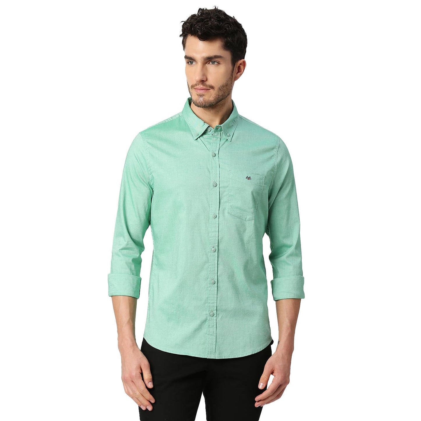 Thomas Scott Solid Color Long Sleeve Regular Fit Casual Shirt for Mens