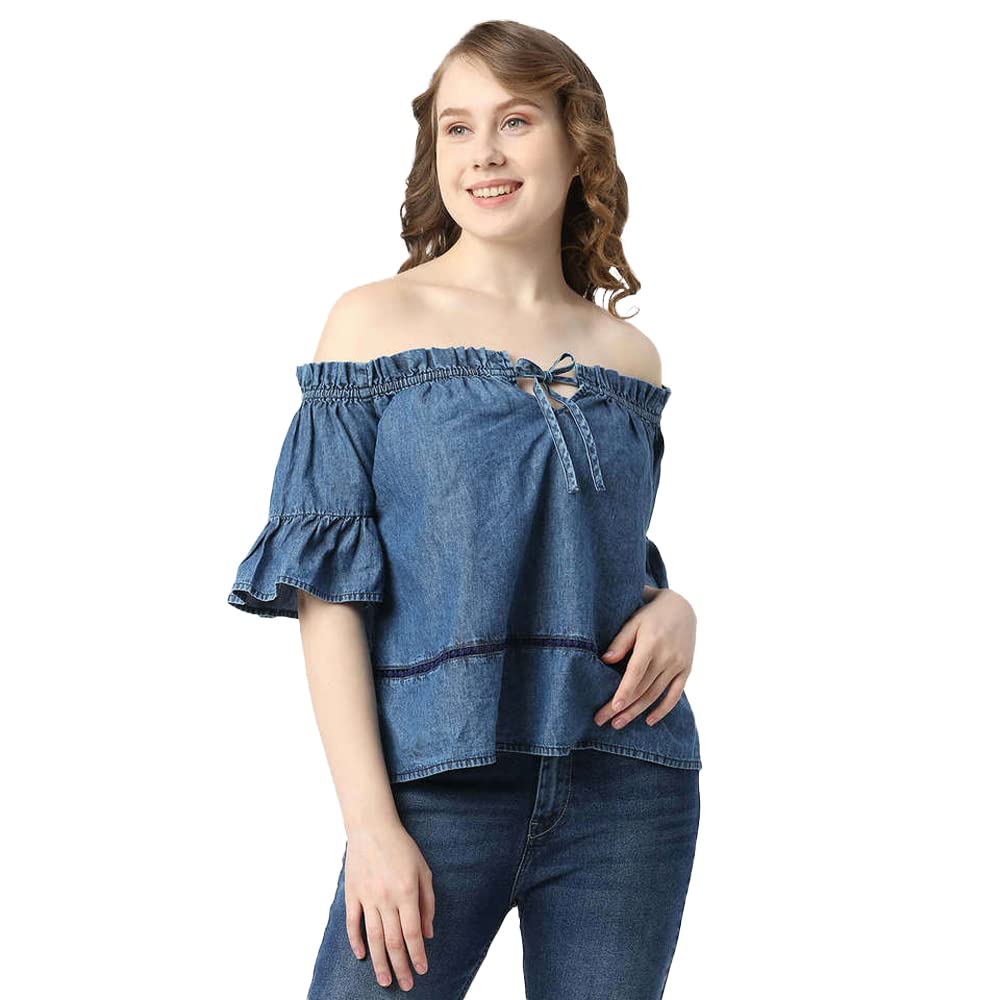 Pepe Jeans WomenS Regular Fit T-Shirt (Pl304567G22_Mid Wash
