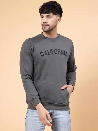 Rigo Cotton Fleece Casual Wear Printed Round Neck Sweatshirt for Men | Full Sleeves Regular Fit Sweatshirt for Men | Pullover Ho