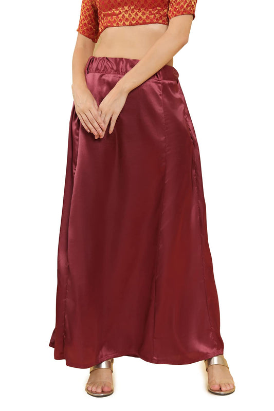 Soch Maroon Satin Petticoat