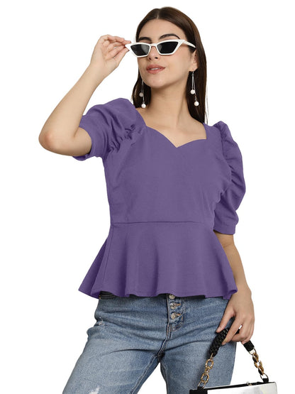 Tee Projekt Solid Stylish Casual Slim Fit Top & Tunic for Women & Girls| Trendy Western Tops for Women Stylish