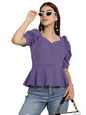 Tee Projekt Solid Stylish Casual Slim Fit Top & Tunic for Women & Girls| Trendy Western Tops for Women Stylish